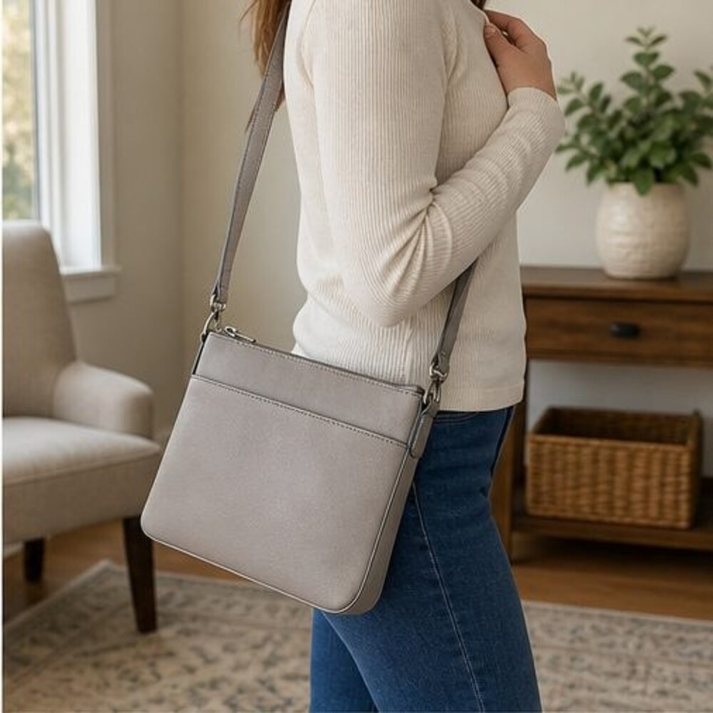 Charcoal Vegan Leather Bag - Picture 3 of 6